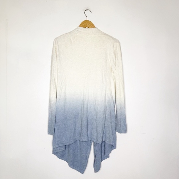 Barefoot Dreams Cozy Gradient Open Front Cardigan Sweater White Blue Small Med - Picture 3 of 7